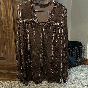 Brown/priple dressy blouse